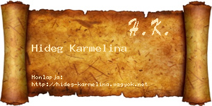 Hideg Karmelina névjegykártya